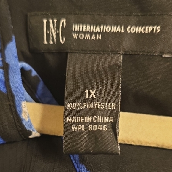 INC International Concepts Blue Floral Asymmetrical Dress - Picture 14 of 14